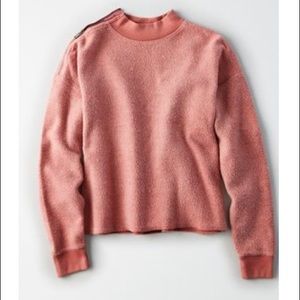 Aerie Inside-Out Zip-Shoulder Sweatshirt